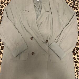 A New Day Women's Double-Breasted Green Blazer